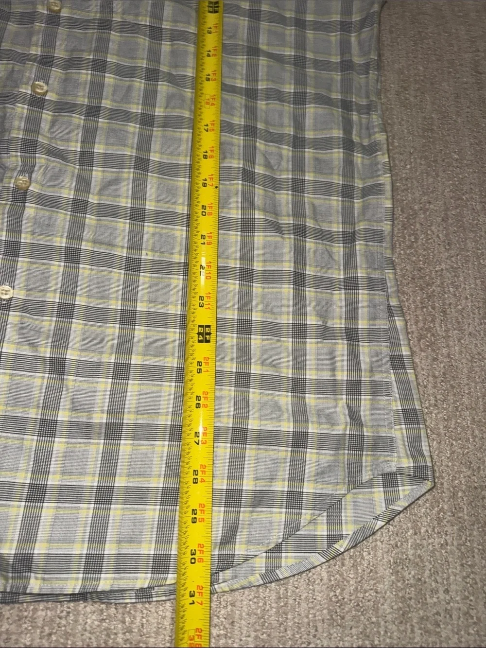 Peter Millar Men’s Button Down Shirt Size L White Yellow Long Sleeve Cotton Top - Picture 7 of 9